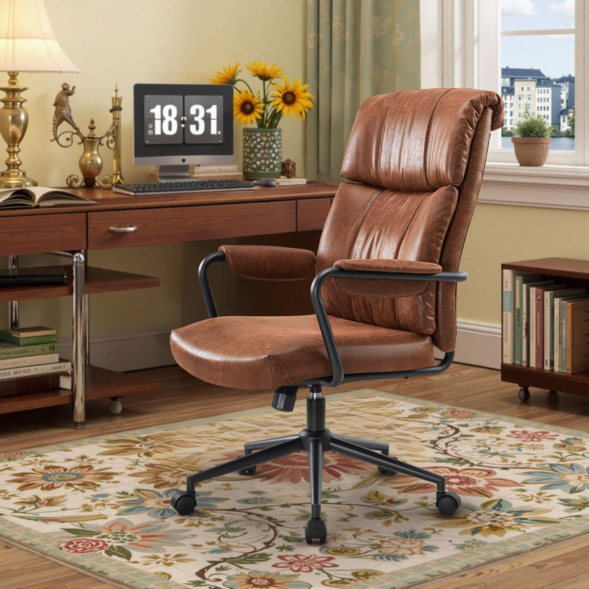 Ergonomic Mid Century Modern Desk Chair with Lumbar Support