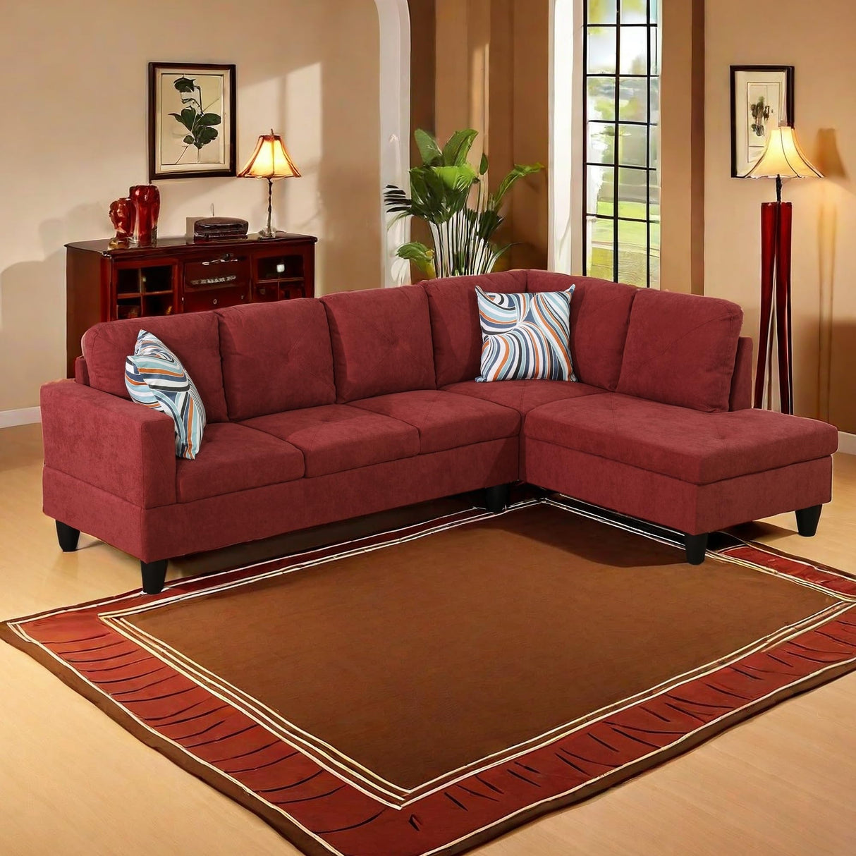 Couches for Living Room 2-Piece Modern Couch with Right Chaise Sectional