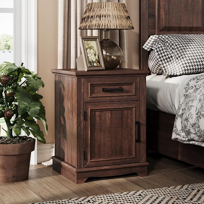 Night Stand with Drawers, Bedside Table