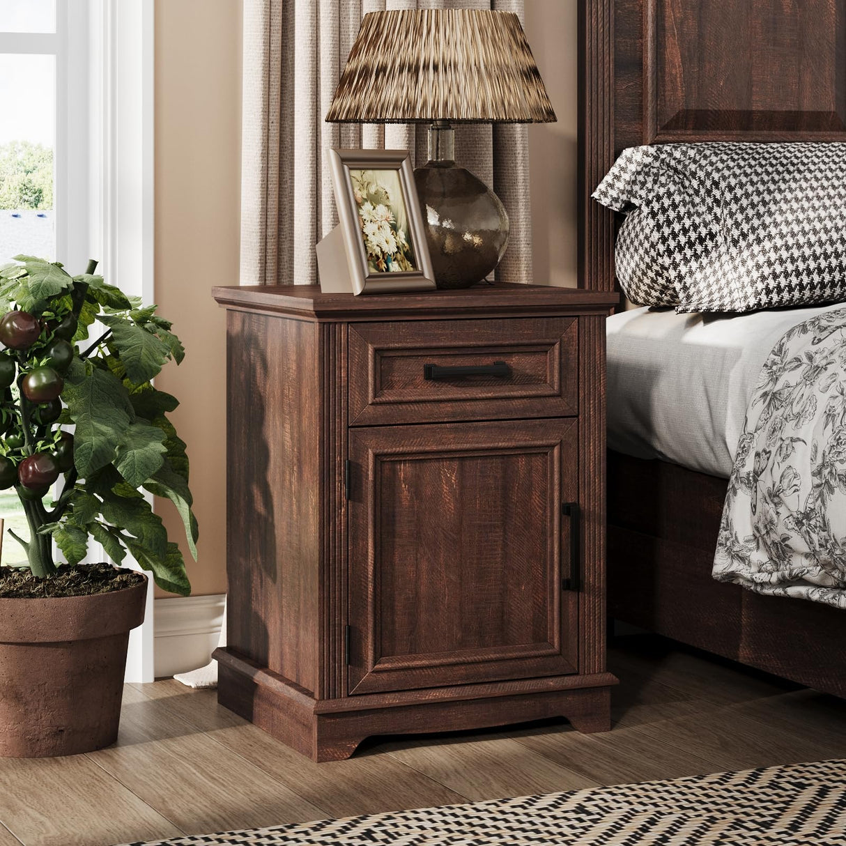 Night Stand with Drawers, Bedside Table
