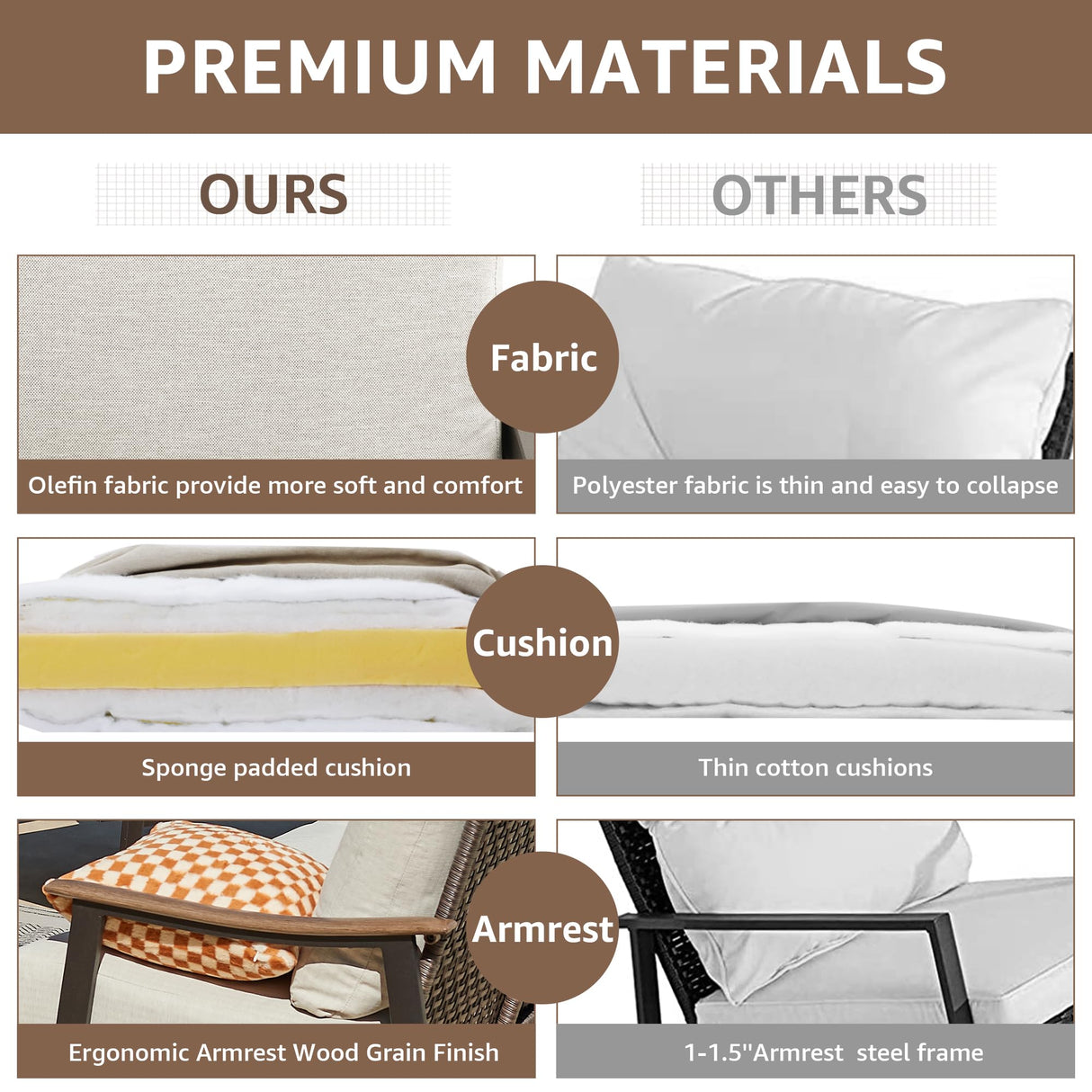 Patio 3 Seats Sofa Outdoor Loveseat, Patio Furniture Metal Outdoor Sofa