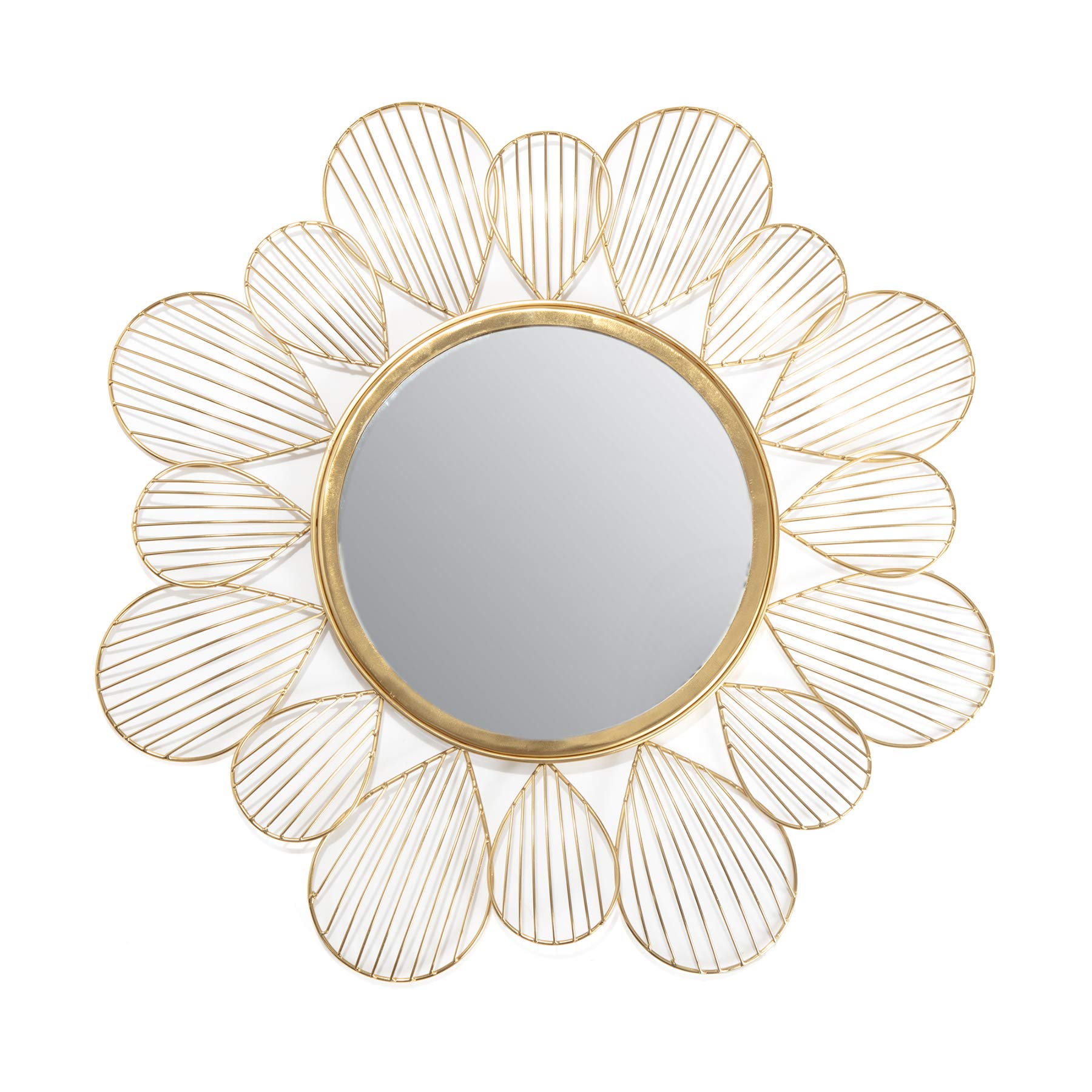 Adrina Gold Floral Petal Mirror, metallic