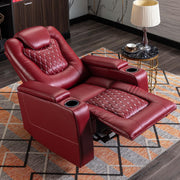 StoneCraft Orion Power Recliner Chair – Dark Red Faux Leather