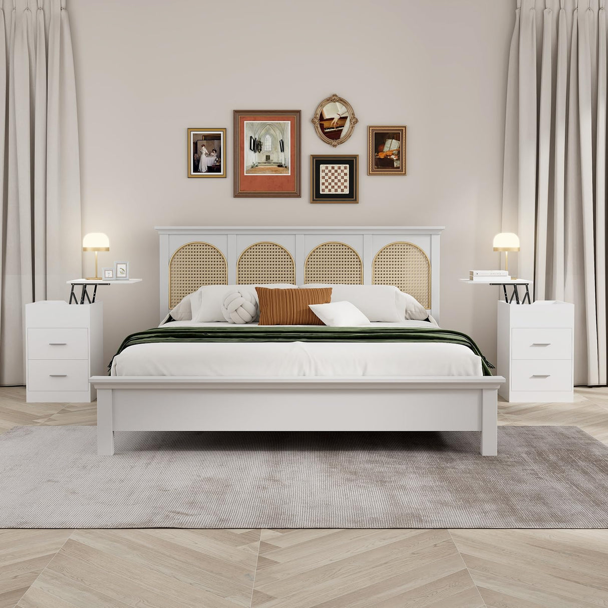 Nightstand with Charging Station,Upgrade Nightstand