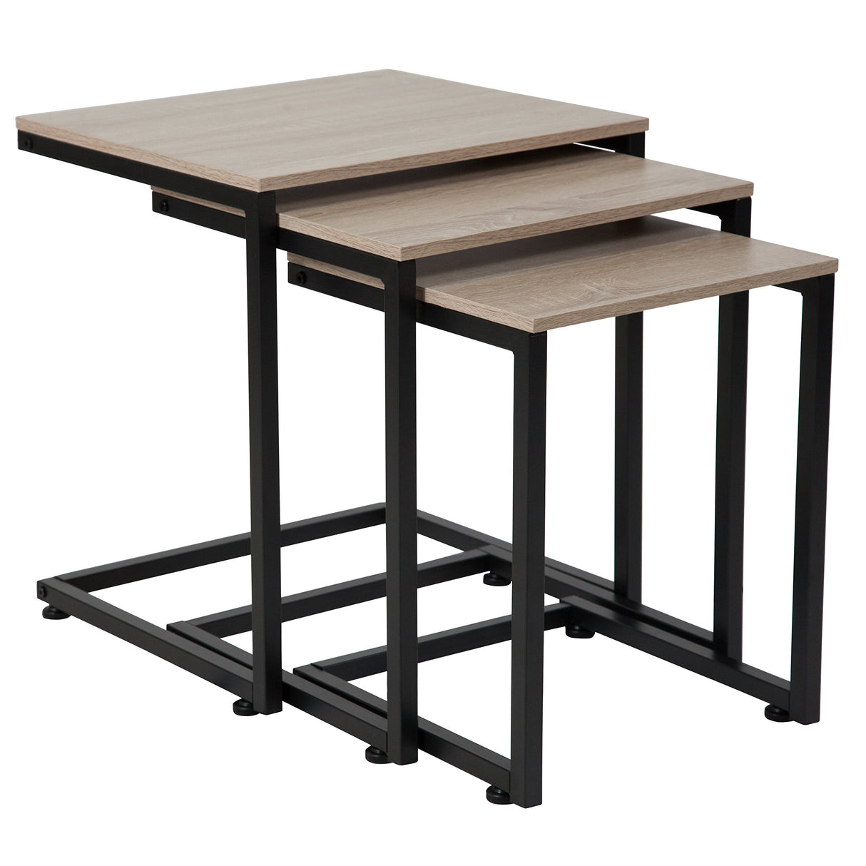 Midtown Collection Sonoma Oak Wood Grain Finish Nesting Tables