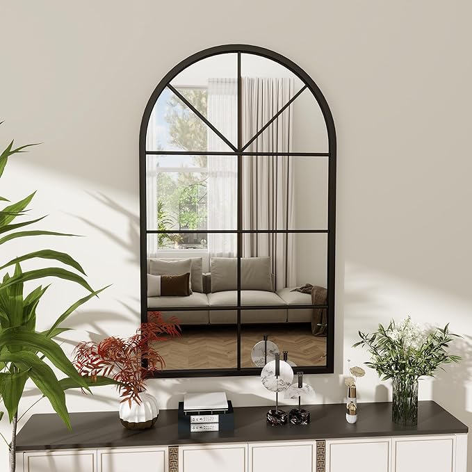Arched Full Length Mirror, 64"x21" Free Standing Floor Mirror, Modern Full Body Mirror
