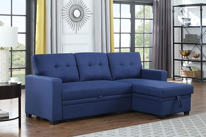 82" Convertible Sectional Sleeper Sofa with Storage Chaise