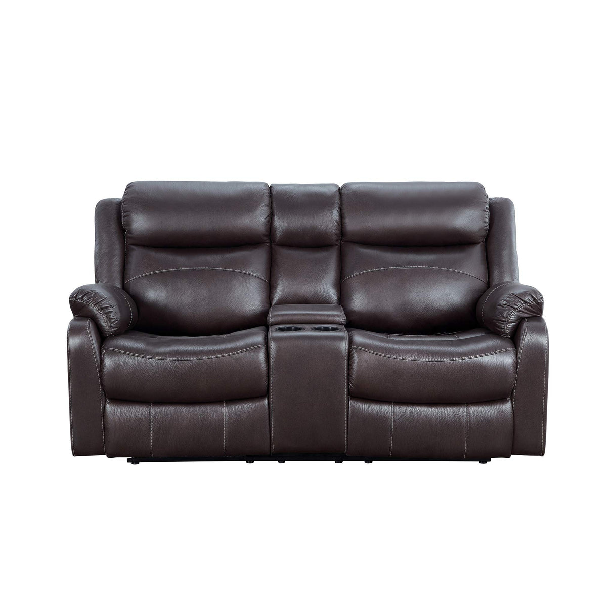 70" Microfiber Double Reclining Loveseat W, Dark Brown