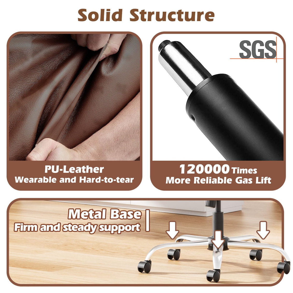 Executive Office Chair w/Flip-Up Arms Managerial Home Desk Chair w/Lumbar Support