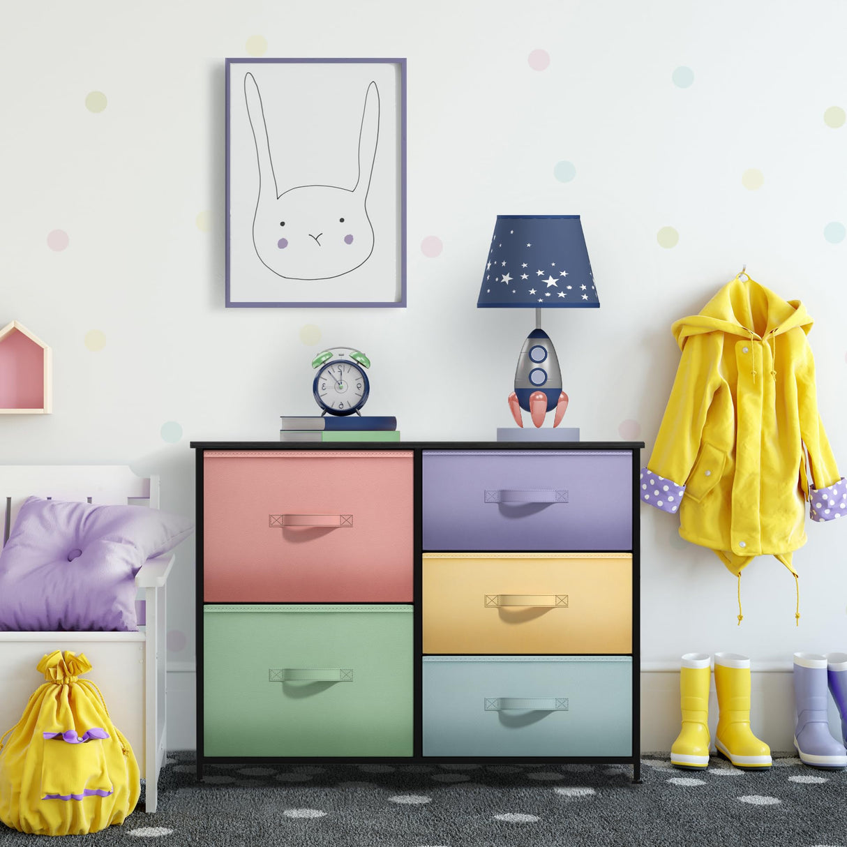 Kids Dresser with 5 Drawers - Storage Chest Organizer Unit