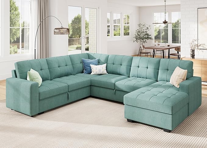 Sectional Sleeper Couch, Sleeper Sectional Sofa with Storage Chaise