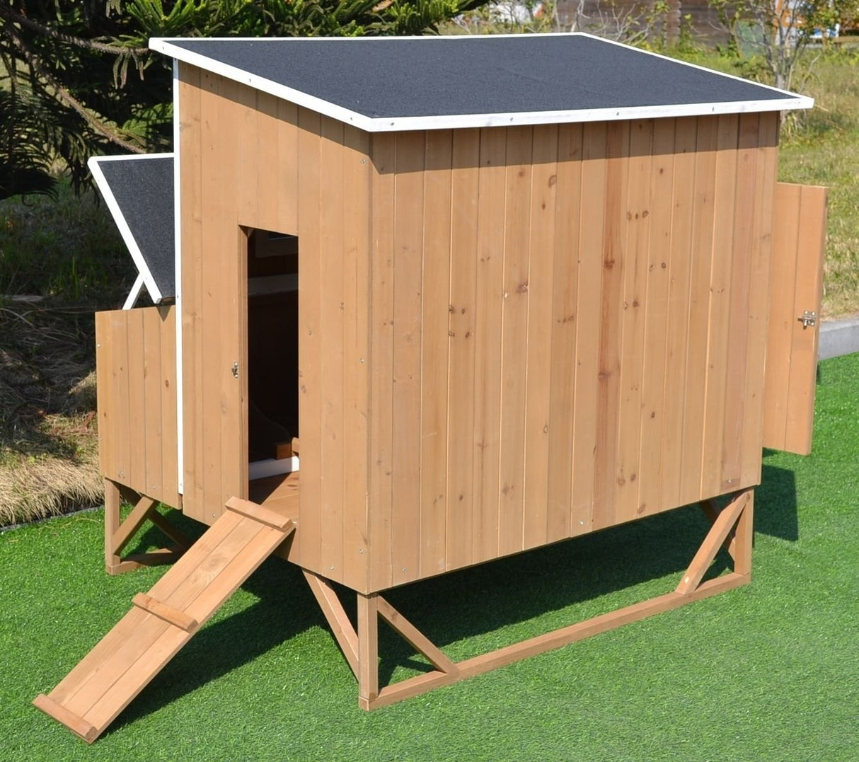 New Large Wood Chicken Coop Backyard Hen House 4-8 Chickens w 4 Nesting Box