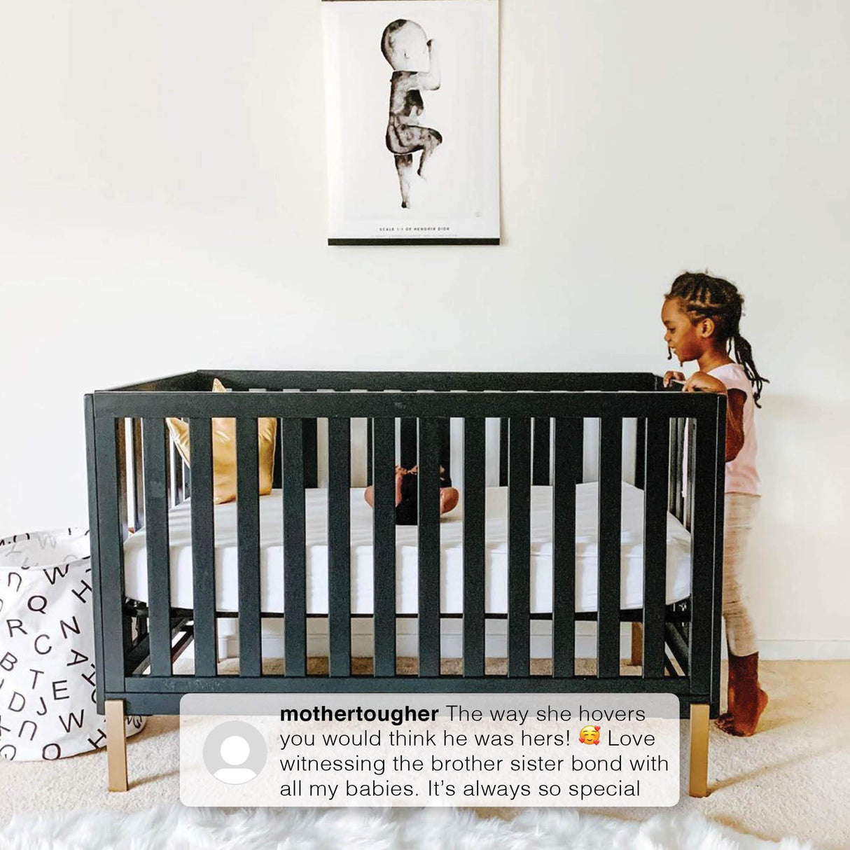 Hendrix 4-in-1 Convertible Crib, Midnight Grey/Bronze