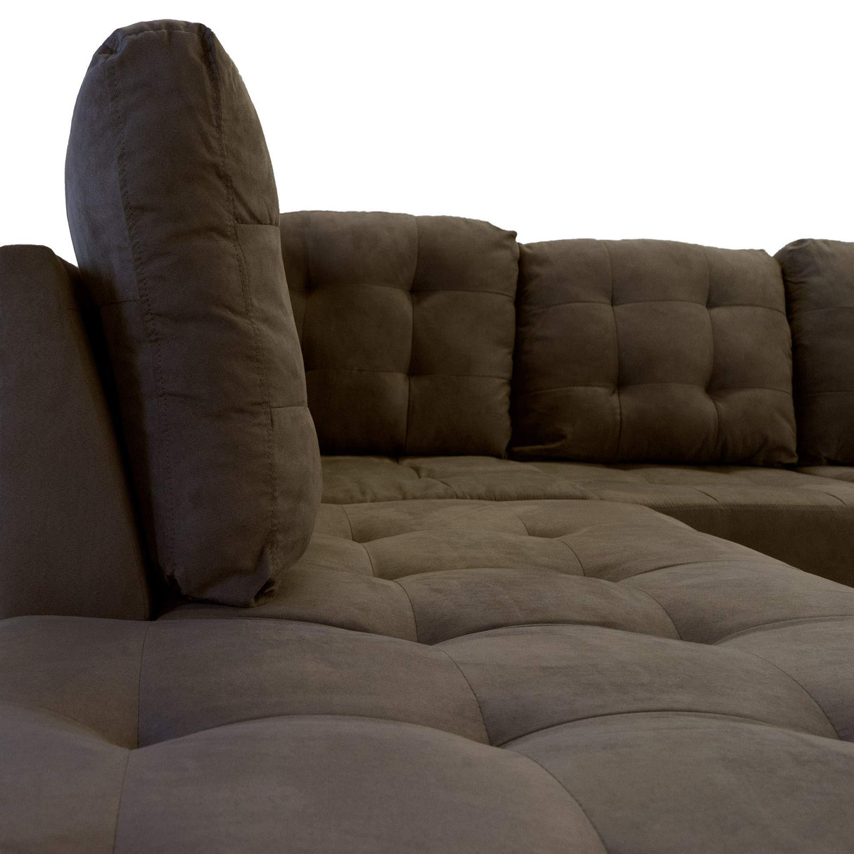 LLC 3 Piece Modern Tufted Micro Suede L Shaped Sectional Sofa Couch