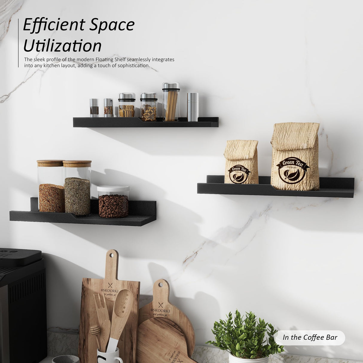 Modern Floating Shelves Set of 3 : Farmhouse Wall Mounted Bedroom