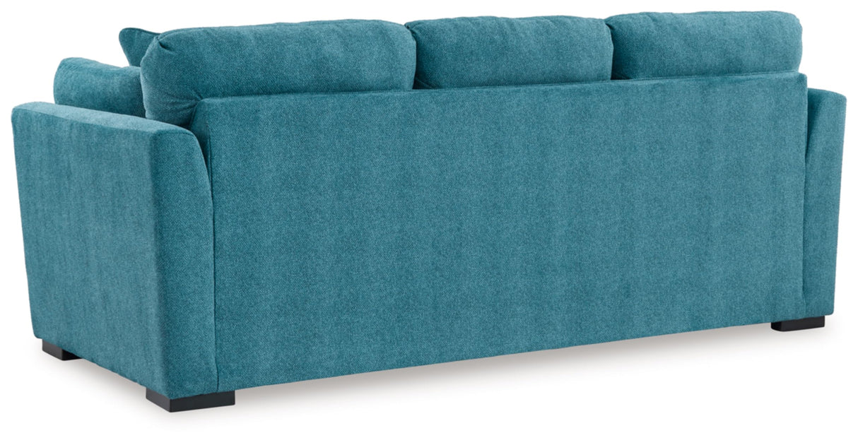Keerwick Scandinavian Sofa with 4 Toss Pillows, Blue