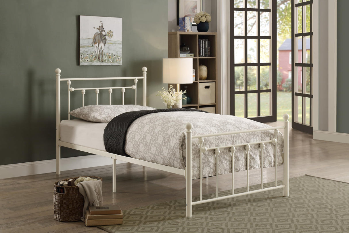 Lia Metal Platform Bed, Twin, White