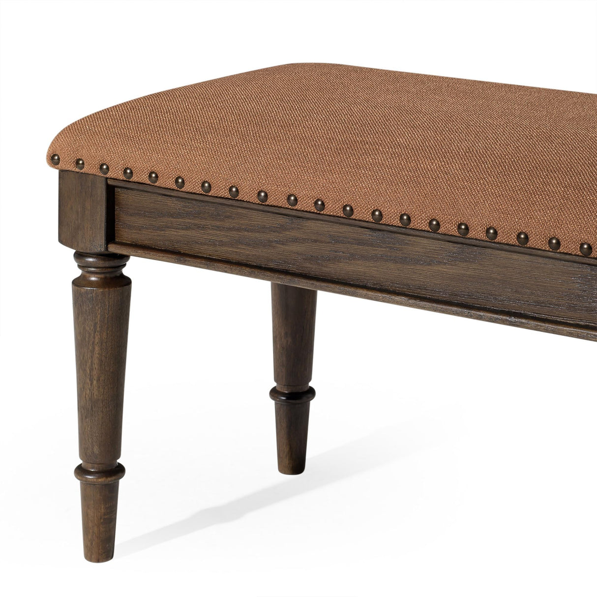 Elizabeth Traditional Wooden Upholstered Bench, Padded Seat