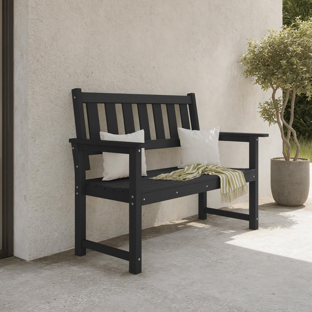 Outdoor Bench, 50’’ All Weather and Fade Resistant Memorial Bench