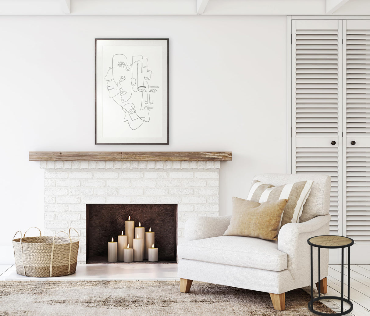 Birkett Round Metal Side Table, 15.75" W x 15.75" H x 23.63" D - Casual Living Room