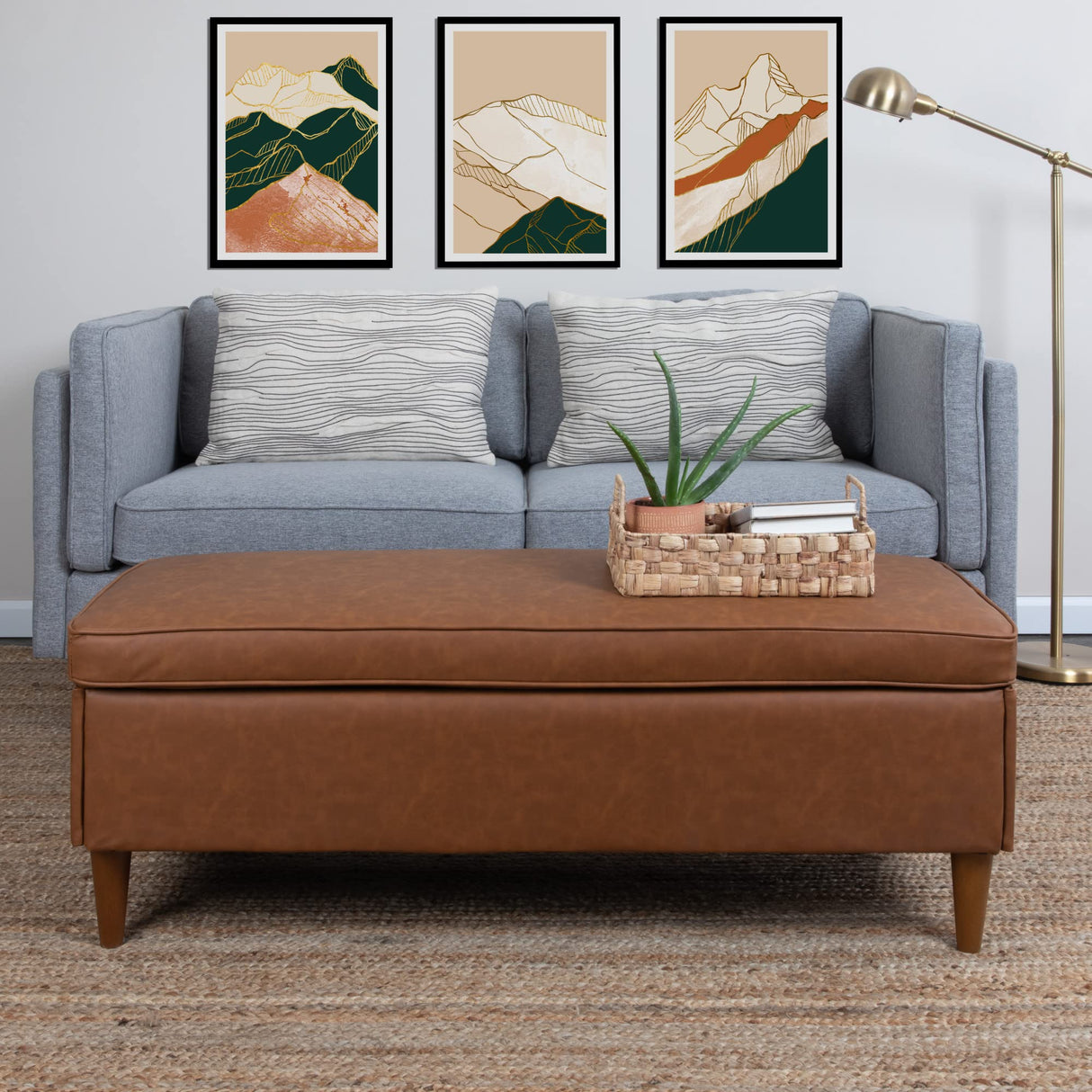 Atley High Sided Sofas, Mid-Century Grey