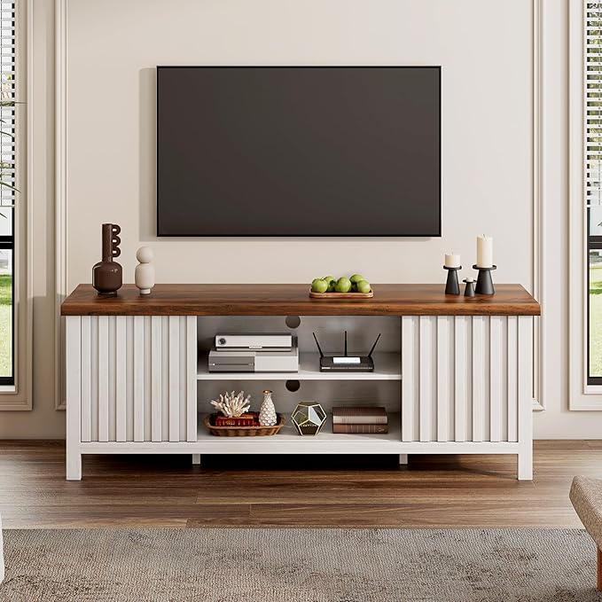 TV Stand for 55/60/65 inch TV, Modern Entertainment Center with Storage