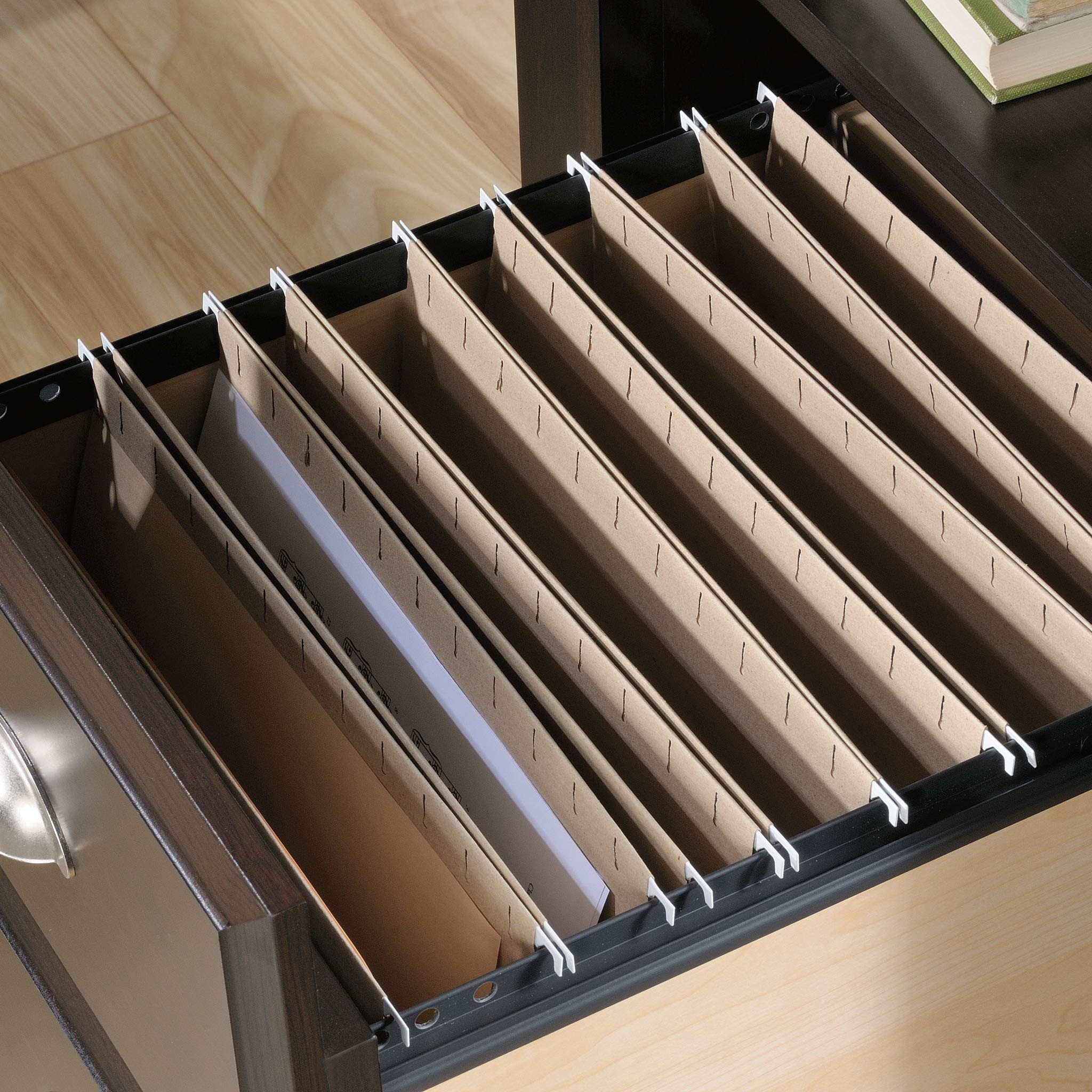 Shoal Creek L-Desk, Jamocha Wood finish