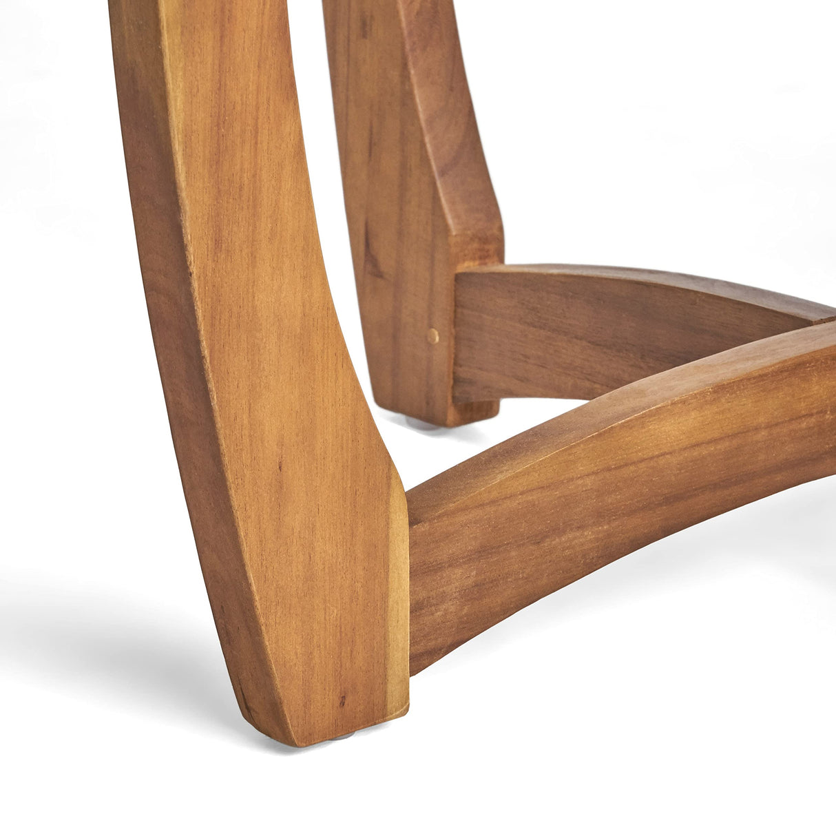 Ziraukon Outdoor Round Acacia Wood Accent Table, 27.5" Patio Bar Table, Small End Tables for Garden, Backyard, Poolside, Deck, Yard, Indoor Plant Stand, Teak - Bircata