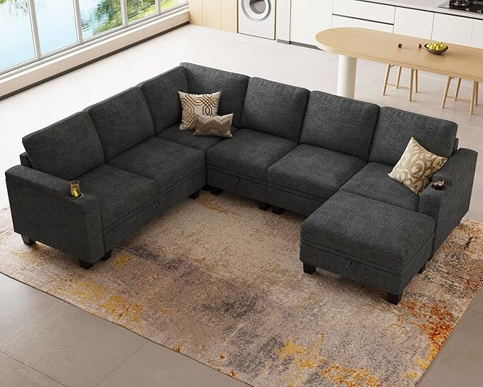 Sofa Couch with Storage U Shape Convertible Corner Couches for Living Room