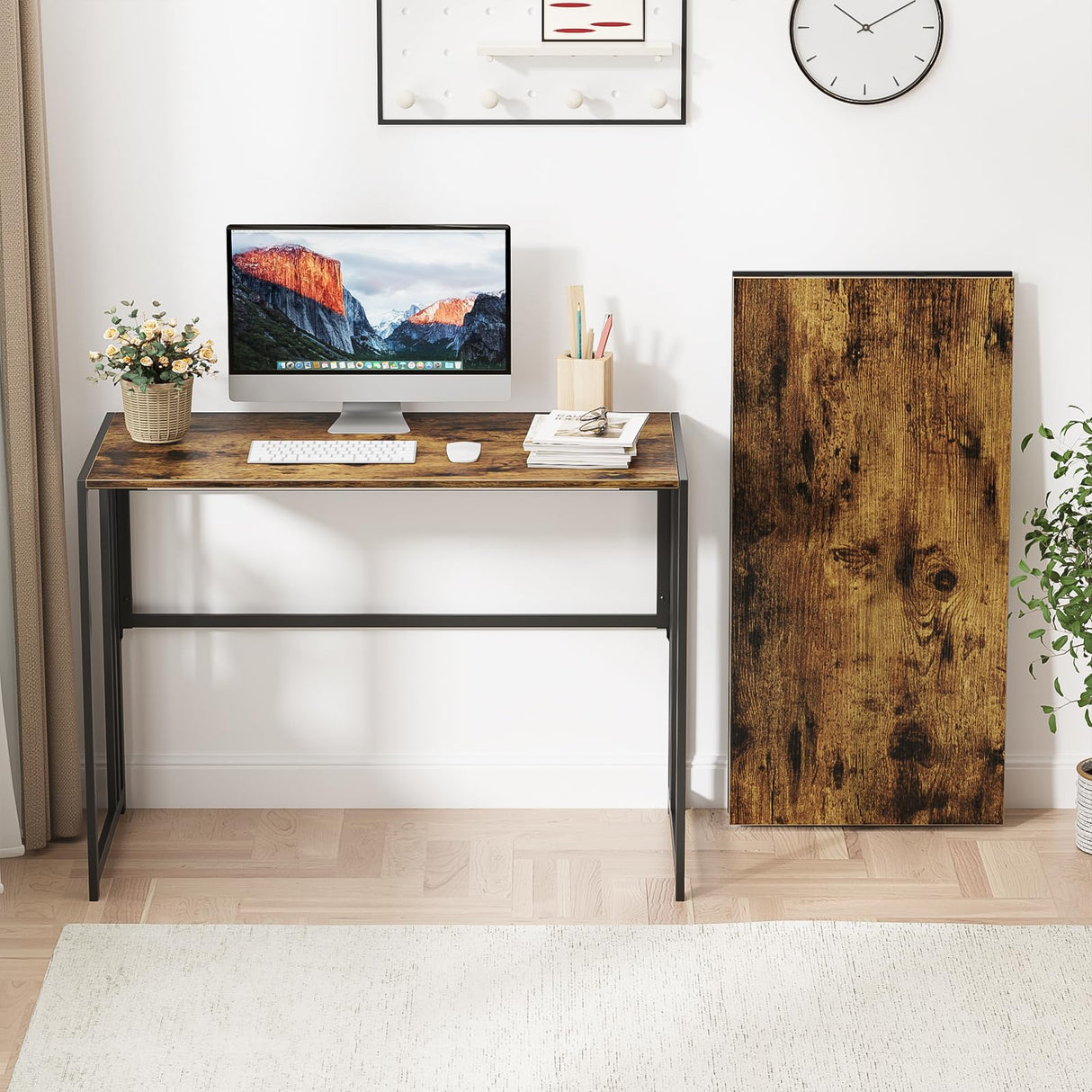 Folding Desk 40'' Computer Desk for Home Office, No Assembly Office Desk Foldable