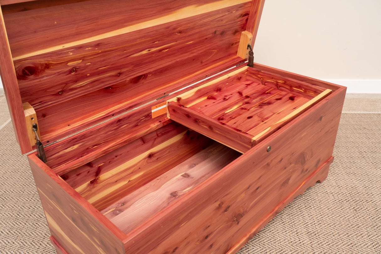 Cedar Hope Chest with Waterfall Top – Amish Cedar Chest w/ Anti-Slam Hinges