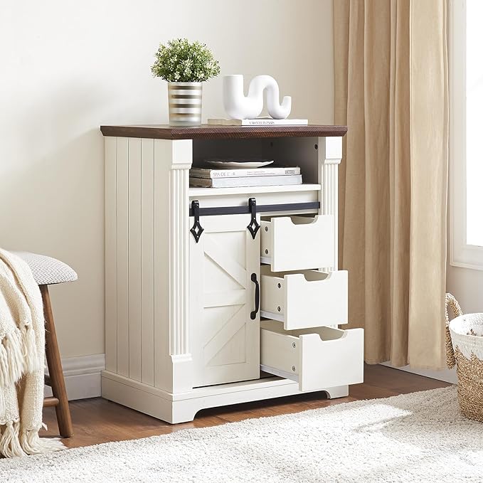 Bathroom Storage Cabinet with Sliding Barn Door, Small Storage