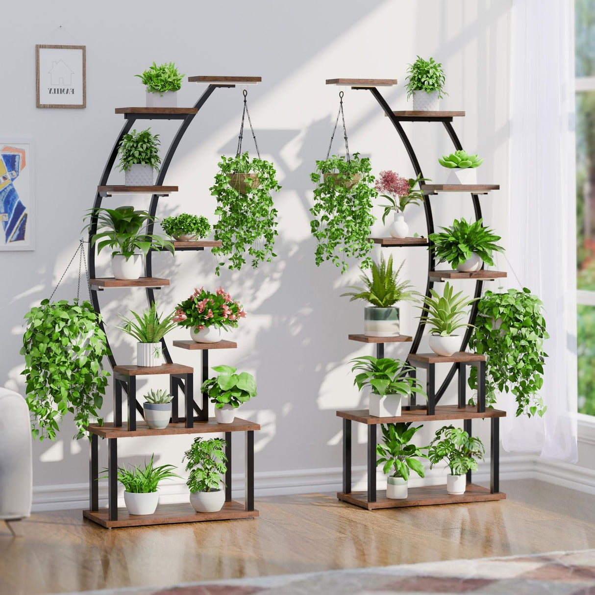 9-Tier Metal Plant Stand with Grow Lights – 64” Tall Indoor Rack