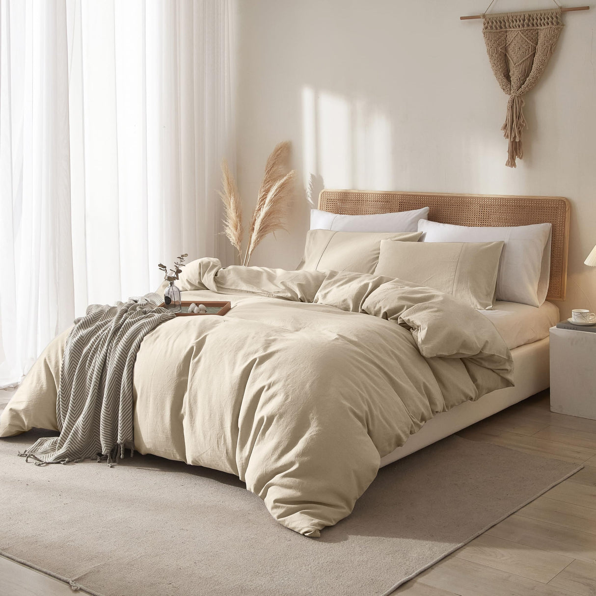 100% Linen Duvet Cover, Pure French Flax Linen Duvet Cover King