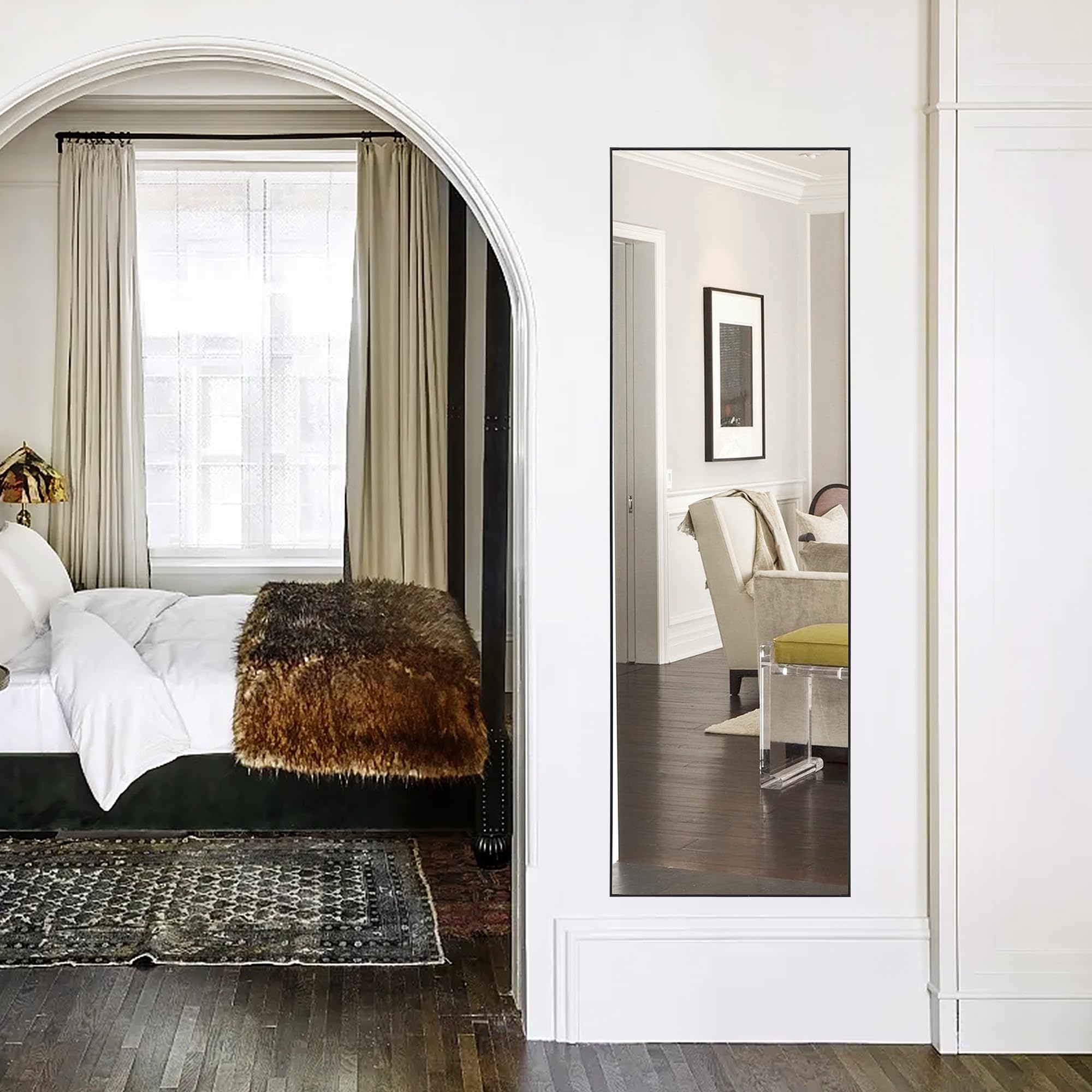 63"x20" Full Length Mirror with Stand, Large Body Mirror Hanging or Leaning Against Wall