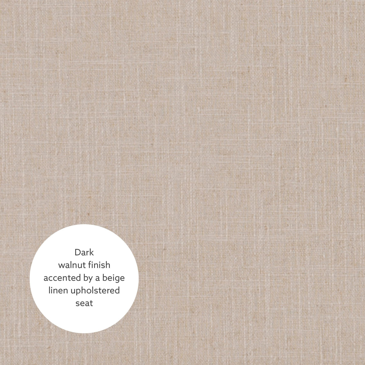 Linen Backless Claridge Stool, Counter Height, Beige & Dark Walnut