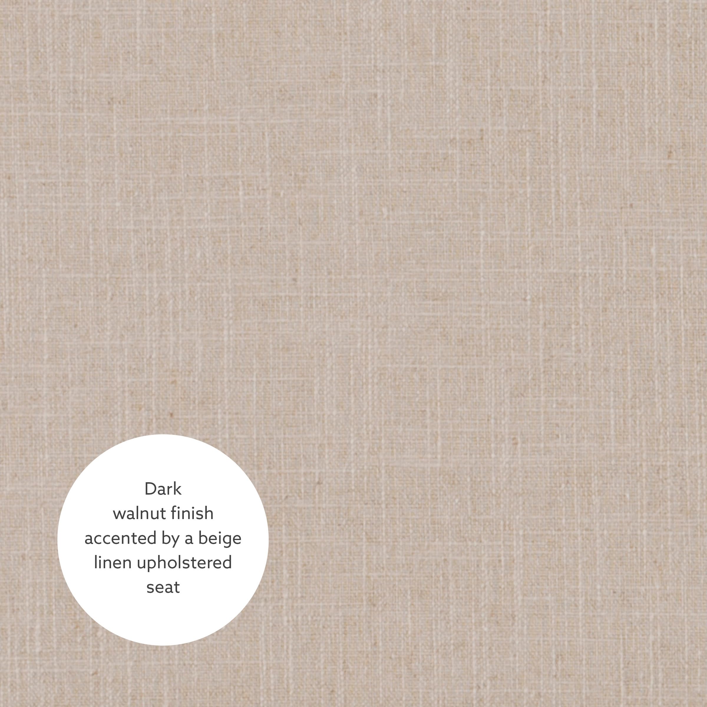 Linen Backless Claridge Stool, Counter Height, Beige & Dark Walnut