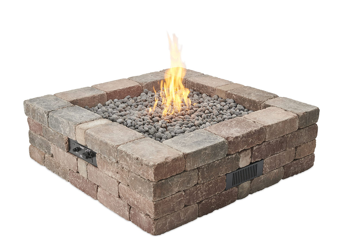 Propane Fire Pit Kit - 51 Inch Square Bronson DIY Bonfire Gas Fire Pits for Outside Patio