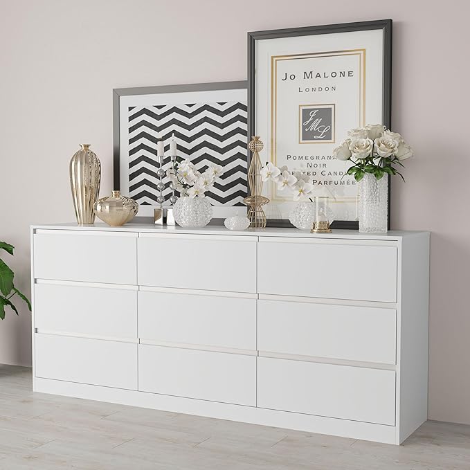 White Dresser for Bedroom with 8 Drawers