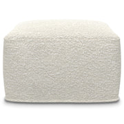 Chantal Contemporary Square Pouf in Ivory Boucle for The Living Room