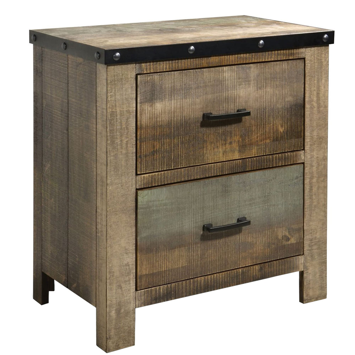Nightstand with Drawers, Brown