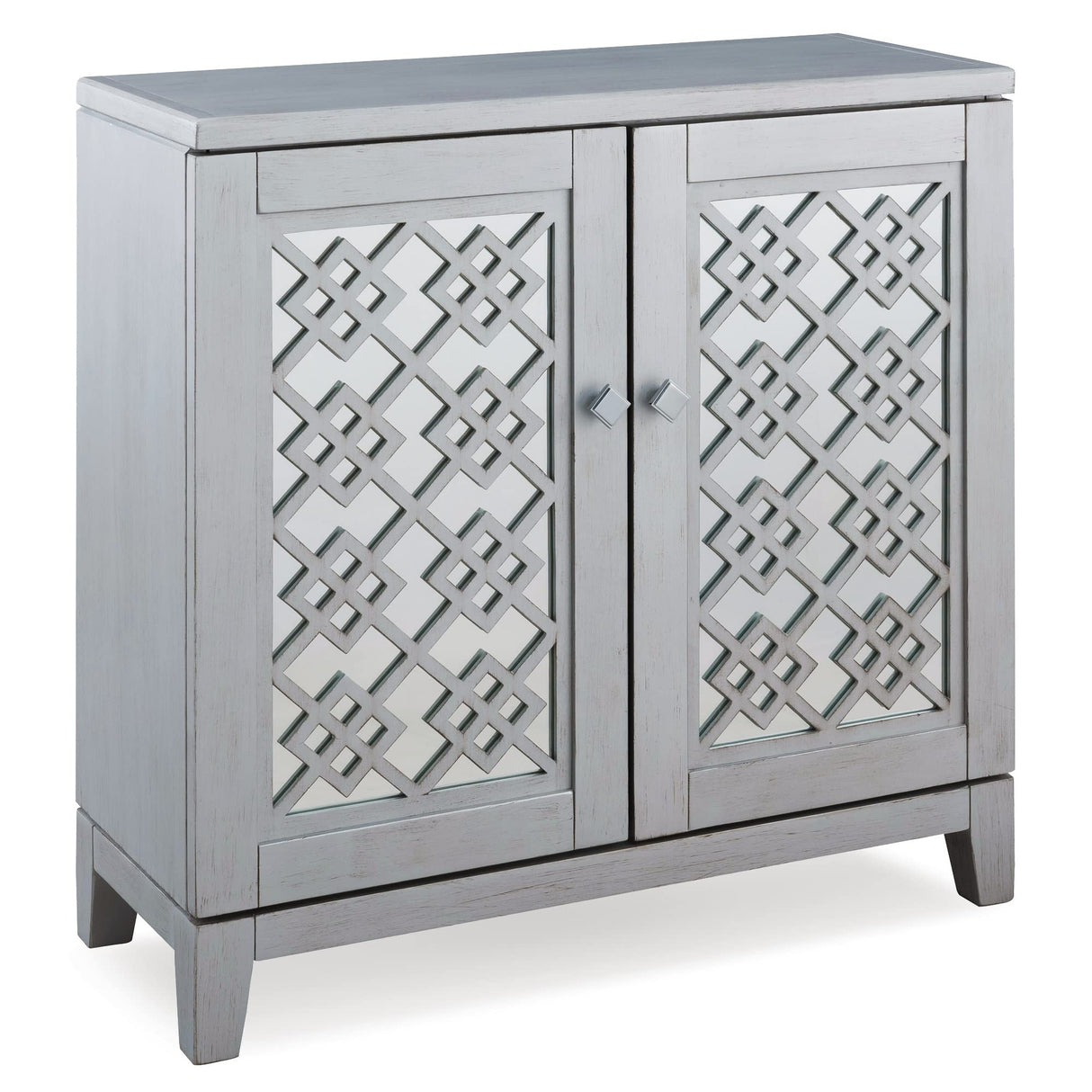 Mirrored Diamond Filigree Hall Console Cabinet