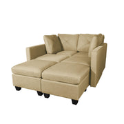 Modular Sectional Sofa, Linen Fabric Convertible U Shaped Couch