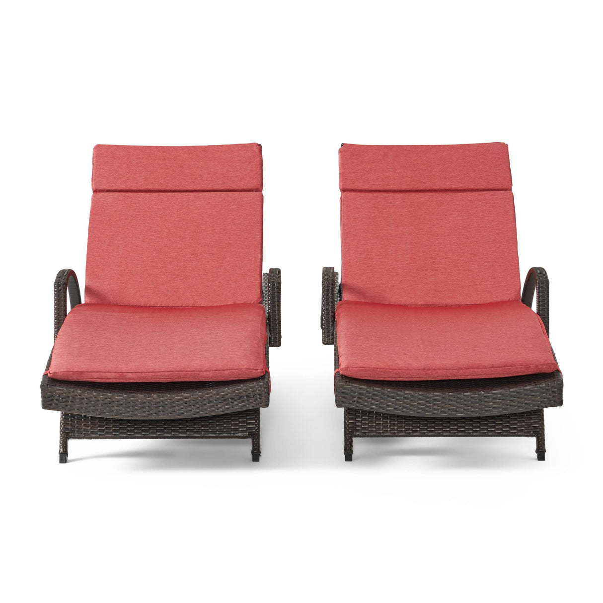 Christopher Knight Home Salem Outdoor Wicker Adjustable Chaise Lounges with Arms