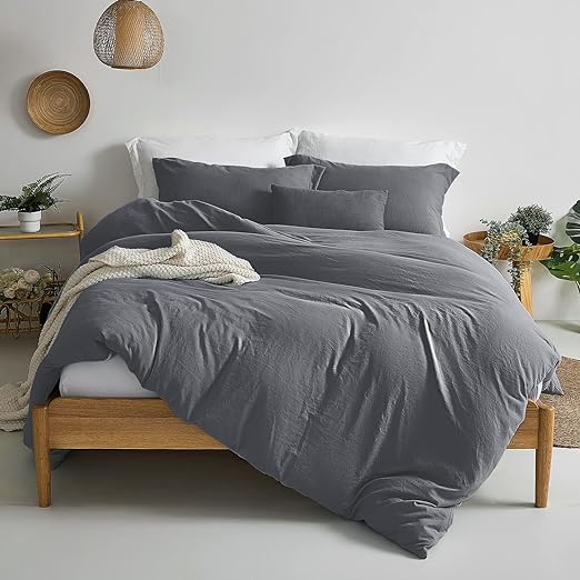 Super Soft Duvet Cover - 100% Washed Microfiber Navy Blue Comforter Cover