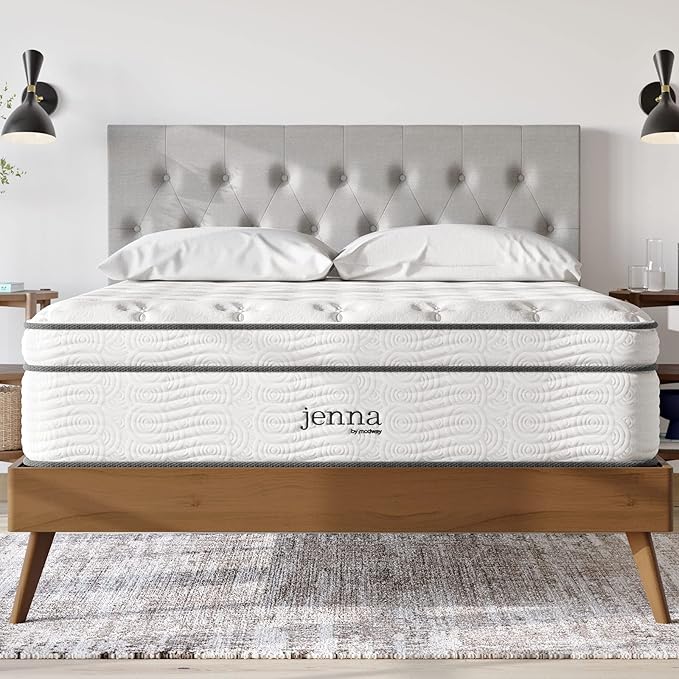 Jenna Innerspring and Foam Mattress-10-Year Warranty, Queen, White