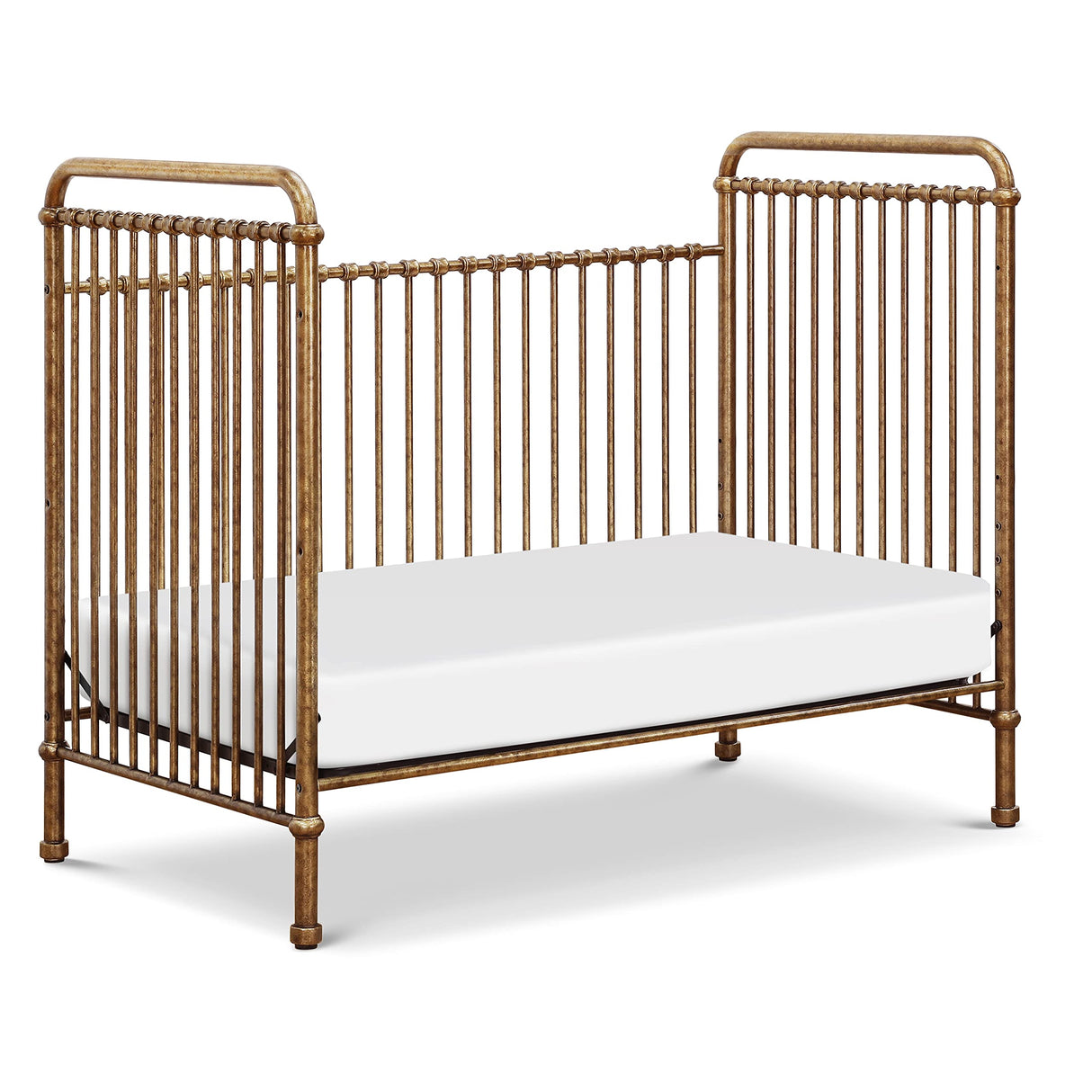 NAMESAKE Abigail 3-in-1 Convertible Baby Crib (Gold) - GREENGUARD Gold Certified - Convertible Crib to Toddler Bed and Daybed - Baby Bed w/ 4 Adjustable Heights - Vintage Baby Crib Convertible