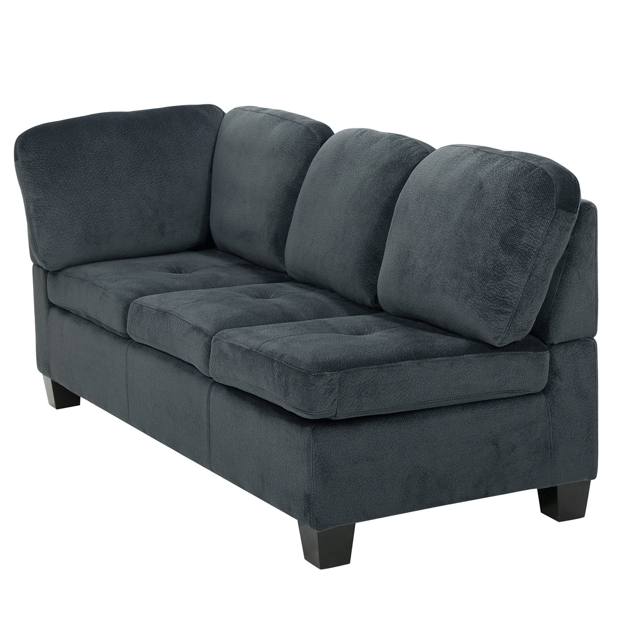 Canterbury Fabric Sectional Set, Charcoal