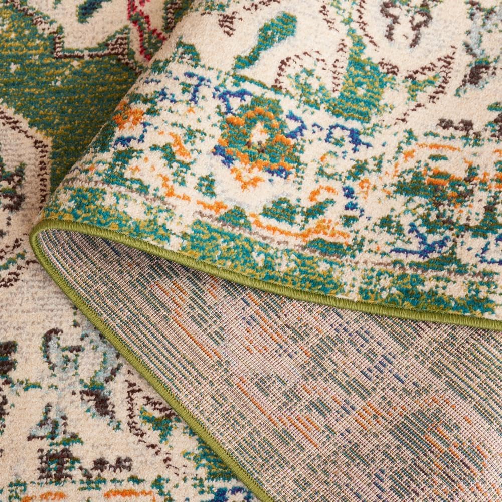 Madison Collection Area Rug - 8' x 10', Green & Aqua, Transitional Design