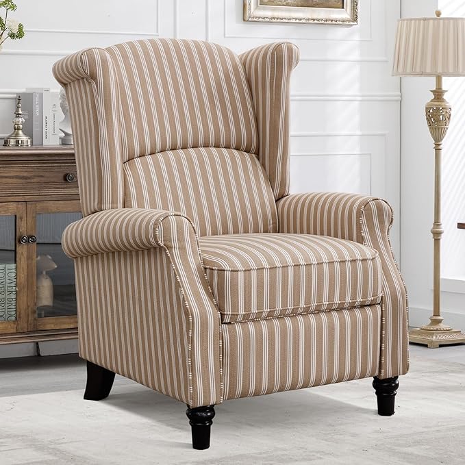 Bonzy Home Pushback Recliner Chair – Manual Upholstered Accent Chair